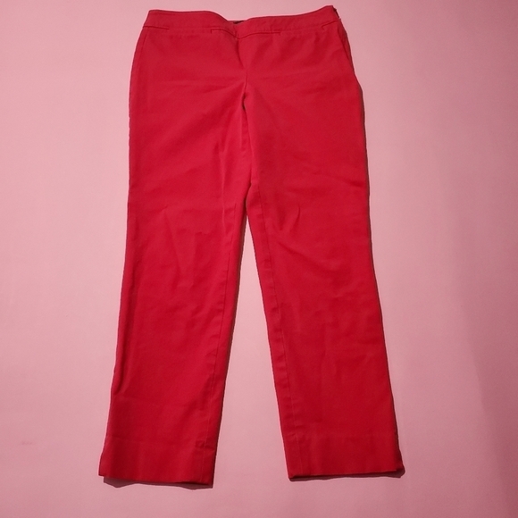 Talbots Petite Magenta Bright Pink Stright Leg Pants Work Professional Barbie - Picture 1 of 6